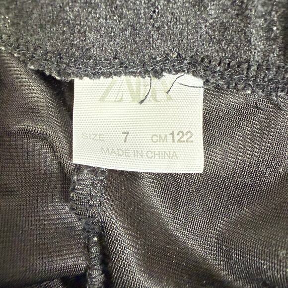 Zara Kids Velvet Split Flare Pants Black Size 7 - Picture 4 of 4